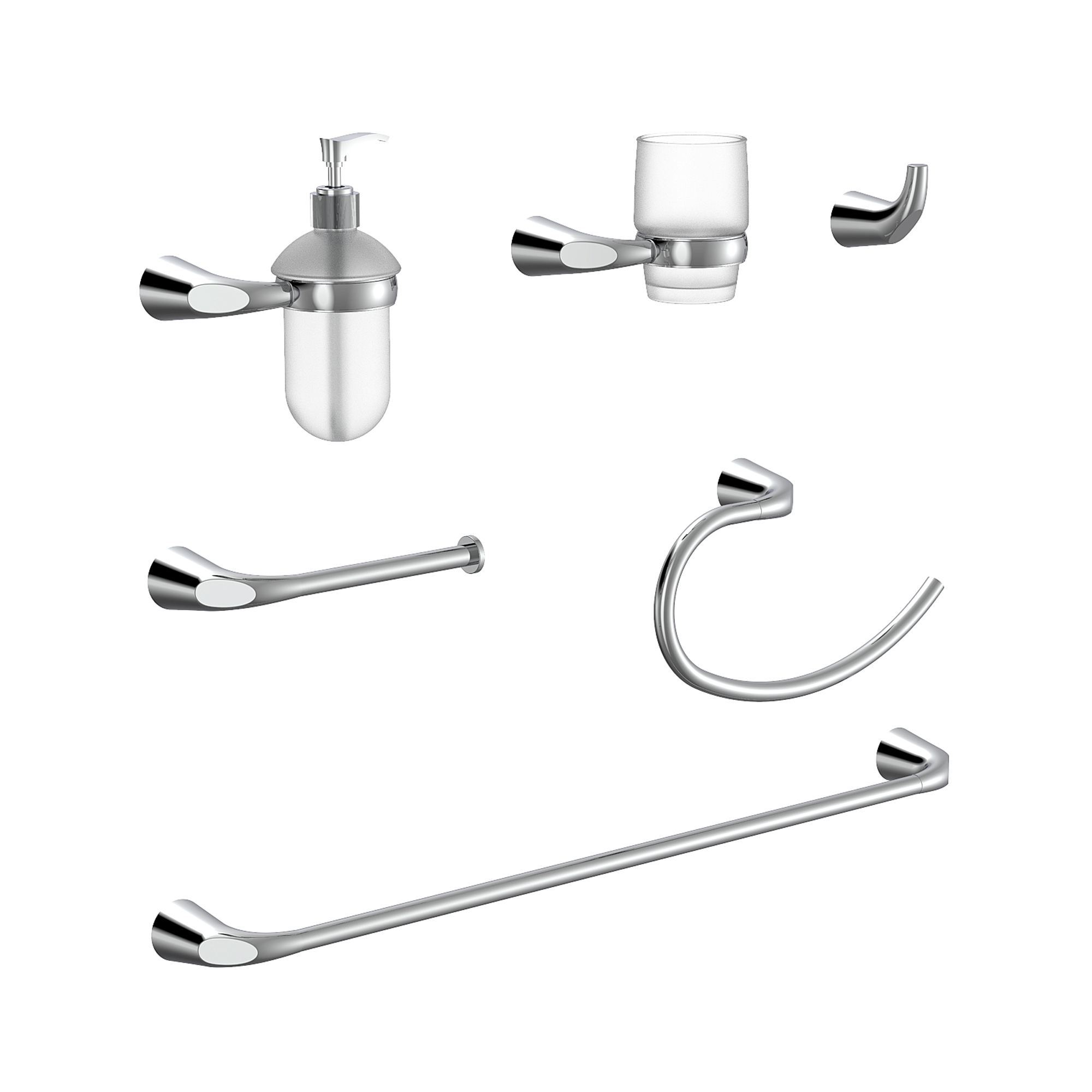 JUEGO DE ACCESORIOS PARA BAÑO RALEY DE ZINC 6 PIEZAS